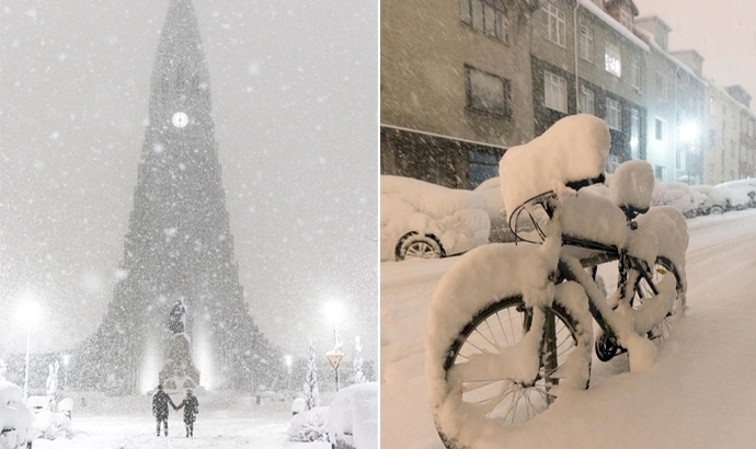 Schneerekord in Reykjavík: Faszinierendes Fotoalbum