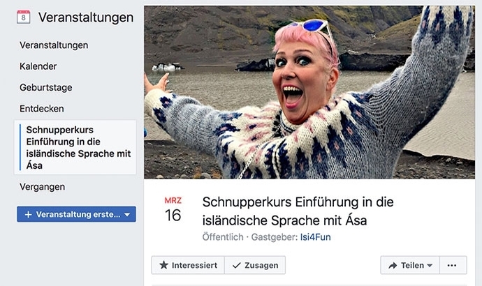 Isi4Fun: Isländisch-Kurs mit Ása ab 16.3. in Krefeld