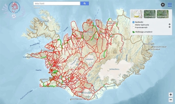 LH bringt Online-Map mit Reitwegenetz auf Island