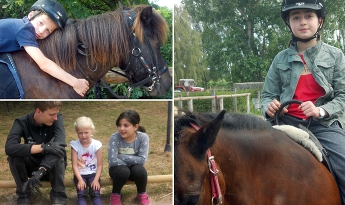 Flüchtlingskinder: Endlich wieder reiten gehen!