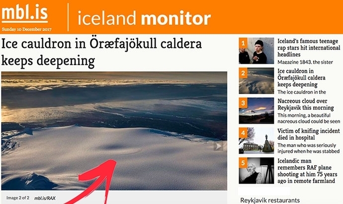 Öræfajökull läuft sich warm, ‘Eis-Krater’ wächst