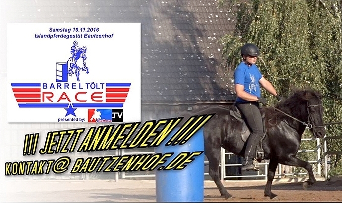 Cooler ‘Barrel Tölt Cup’: 19.11. am Bautzenhof