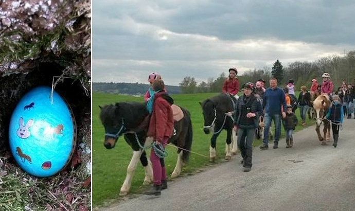 Familienritt mit Pferdespaß und hübschen Ostereiern