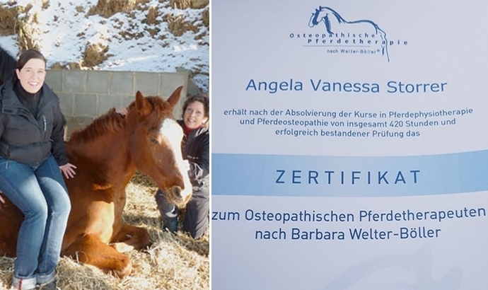 Haselhof: Angie jetzt auch Osteop. Pferdetherapeutin