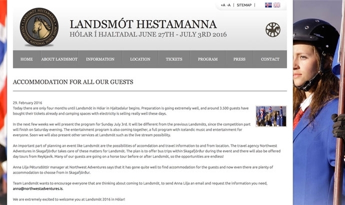 Landsmót: Toller Service bei Unterkunfts-Suche
