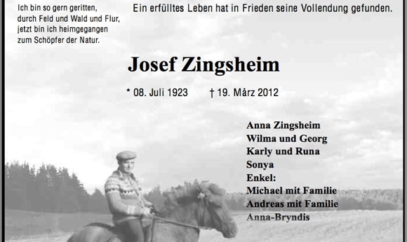 Abschied von einem Pionier: Trauer um Josef Zingsheim