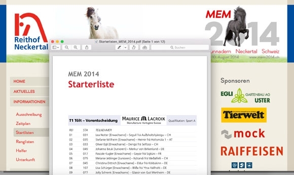 MEM 2014: Zeitplan und Starterlisten ab sofort im Netz