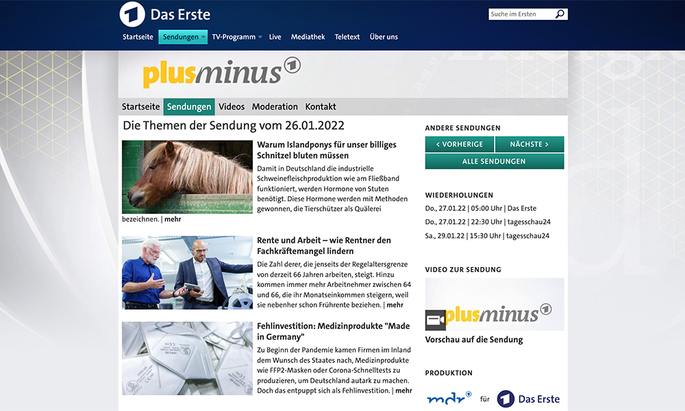 ARD-Magazin beleuchtet Blutstuten-Wirtschaft