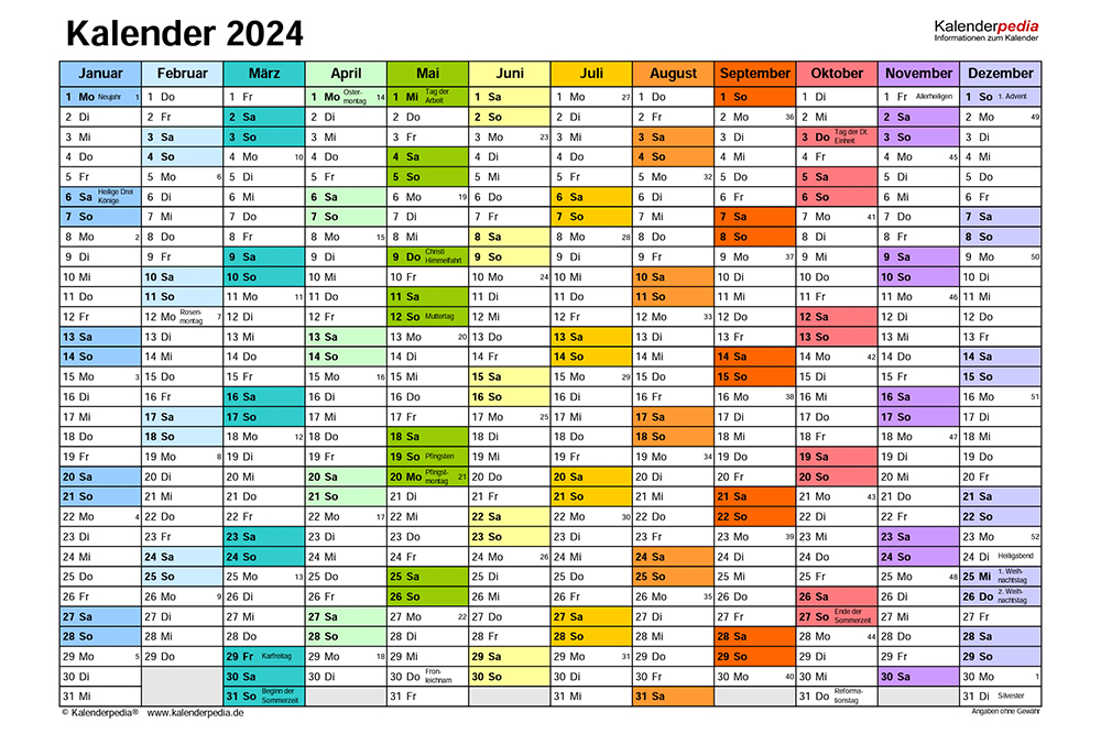 Jetzt orientieren: Kalender für die neue Saison 2024