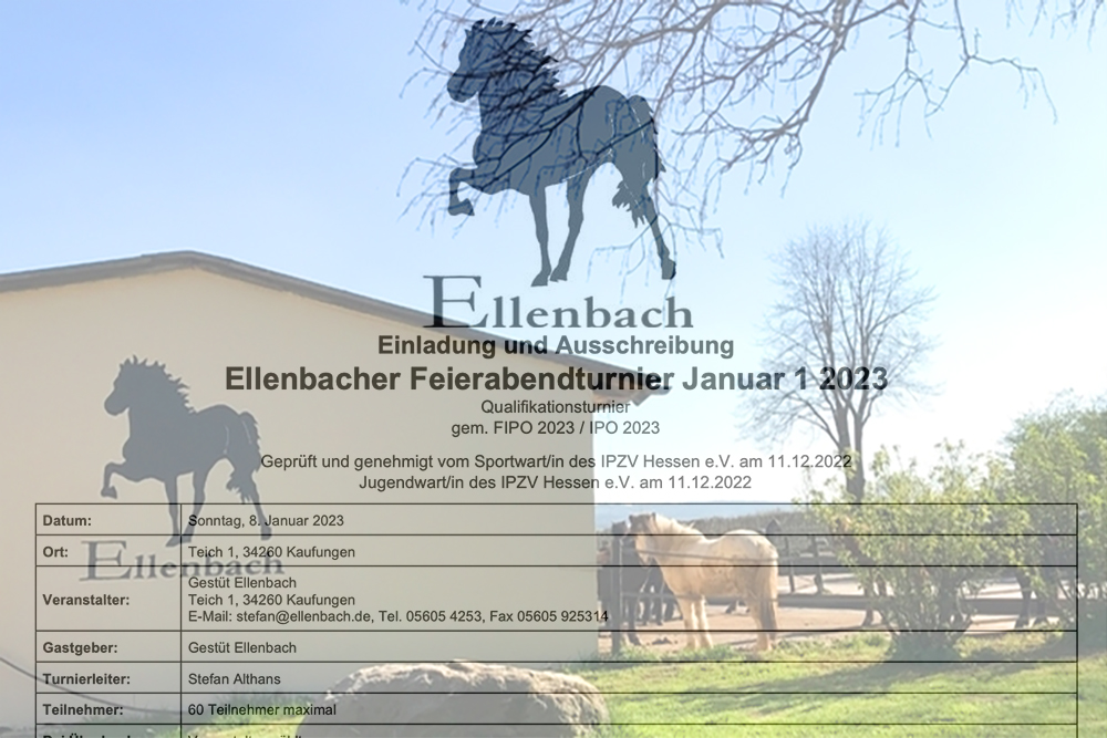 Ellenbach eröffnet Saison 2023 mit Januar-Indoors