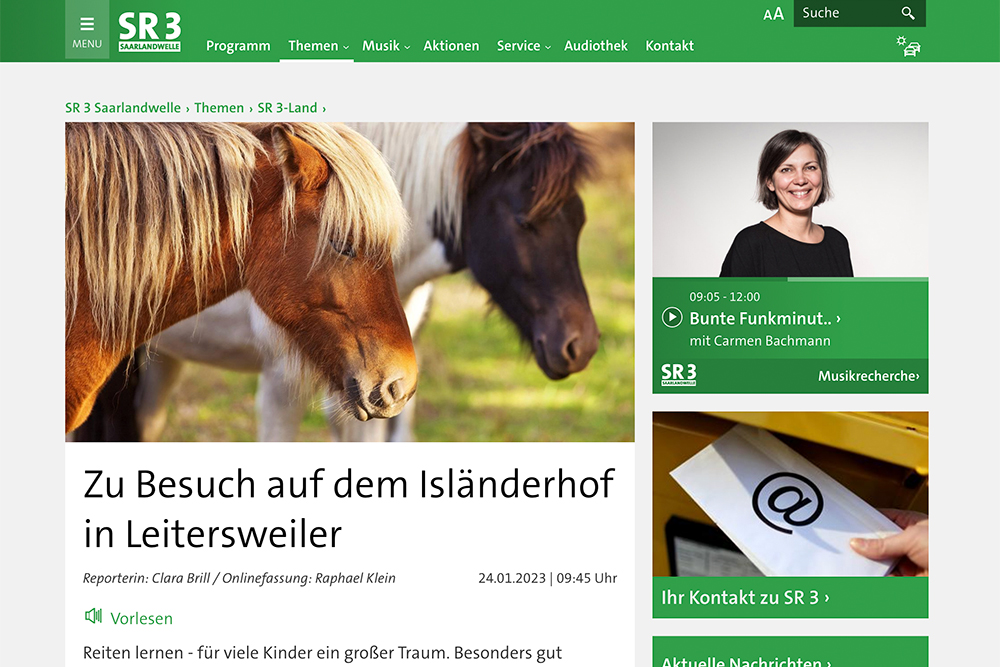 SR 3 am Hinkelsberghof: Tolle Radio-Reportage