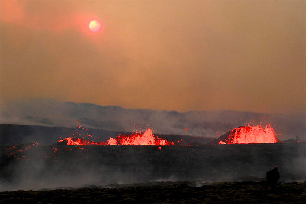 Litli-Hrútur gibt Gas, Live-Cam der neuen Eruption