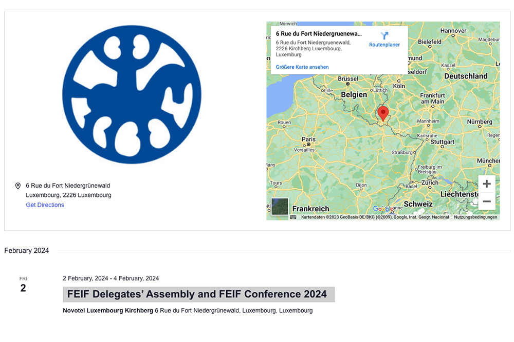 FEIF-Konferenz Anfang Februar in Luxemburg