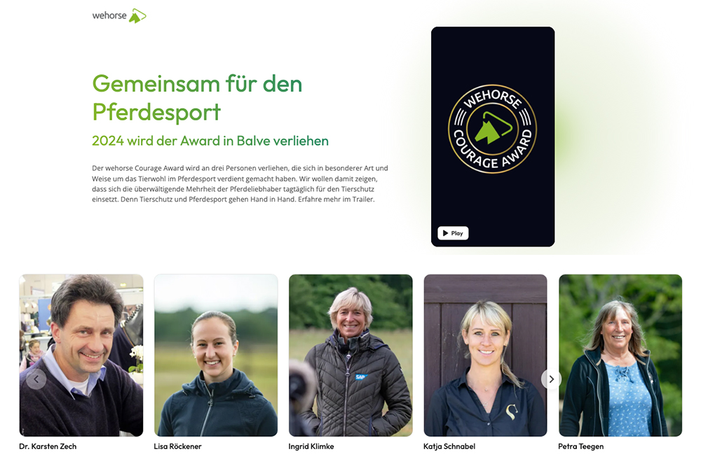 wehorse Courage Award: Nominiert Eure Vorbilder